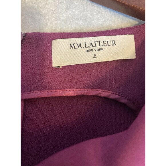 mm lafleur Sz 0 dress Plum Sheath Cap Sleeve Work Wear Easy Care Boss Lady - Picture 3 of 10